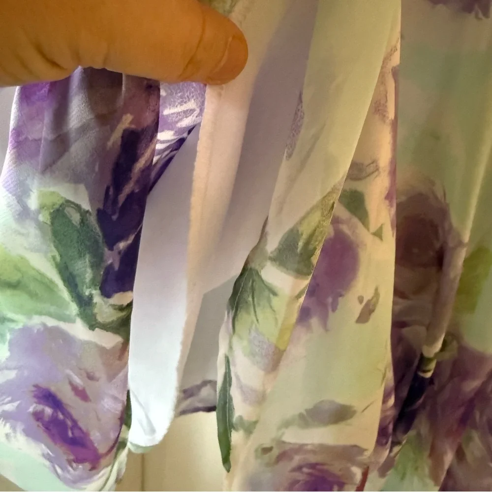 NWOT Connected Apparel Purple White Floral Midi Sundress Sleeveless size 10 - Picture 7 of 10